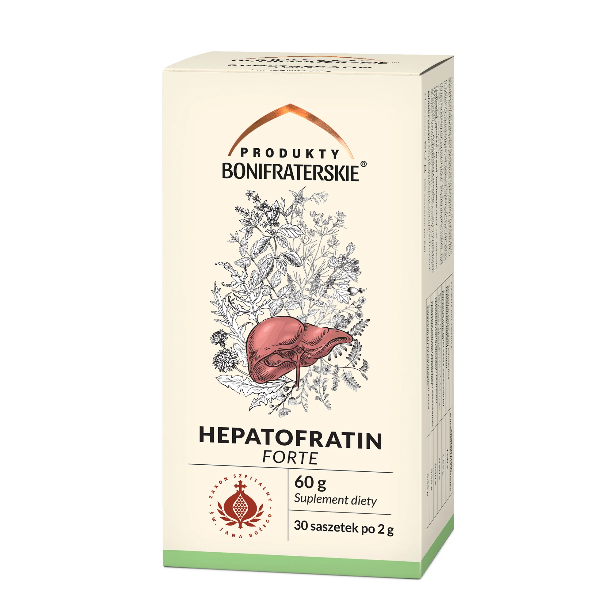 Produkty bonifraterskie Hepatofratin Forte Fix zioła do zaparzania, 30 saszetek x 2 g