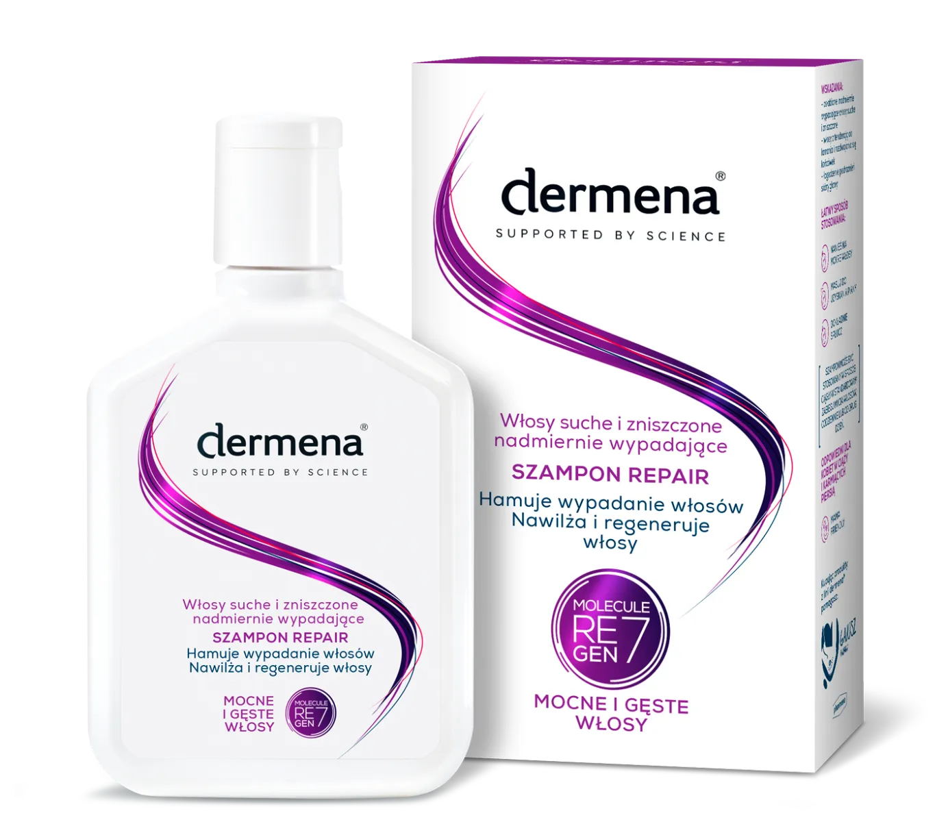 Dermena Hair Care Repair, szampon do włosów suchych i zniszczonych, nadmiernie wypadających, 200 ml