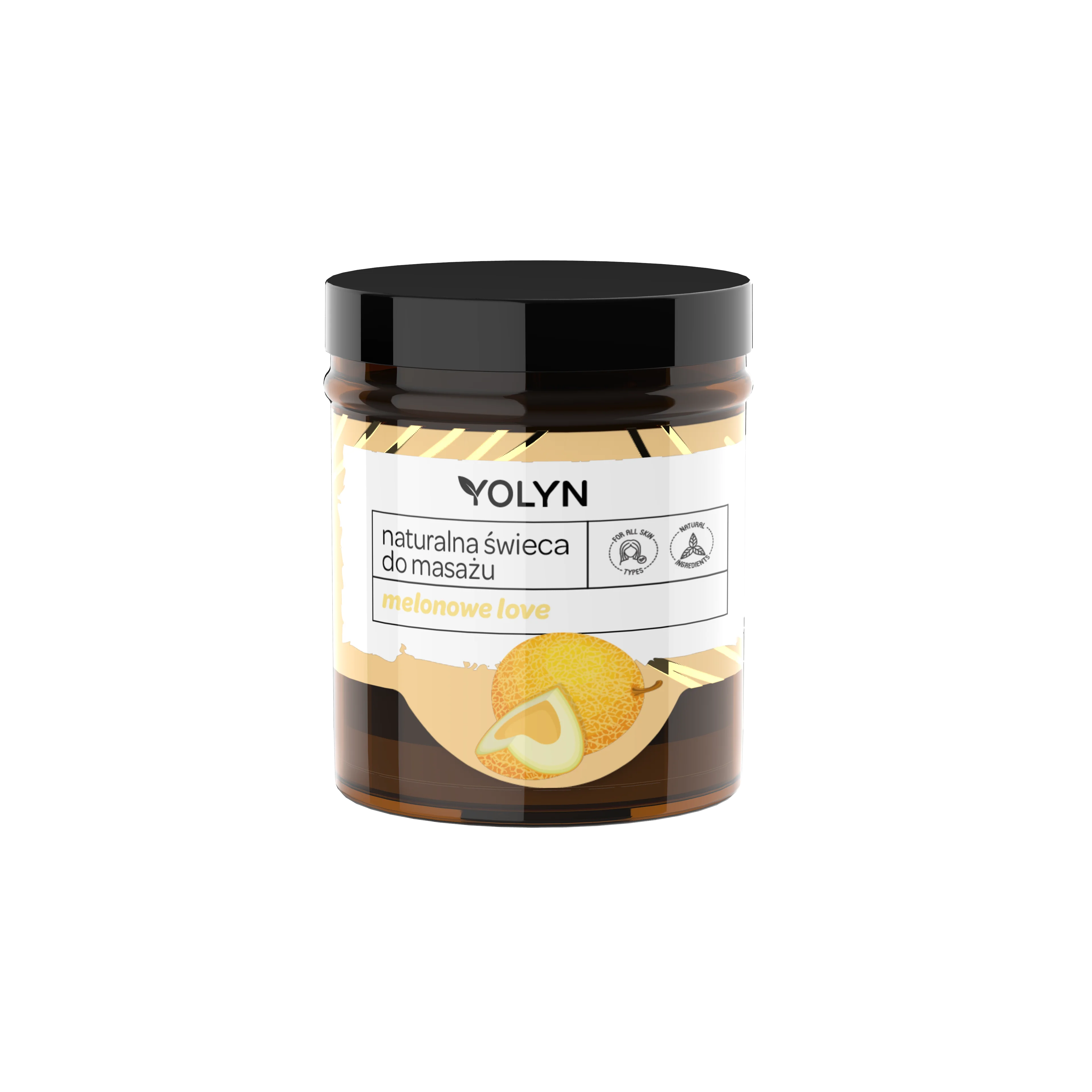 Yolyn Melonowe Love naturalna świeca do masażu, 120 ml