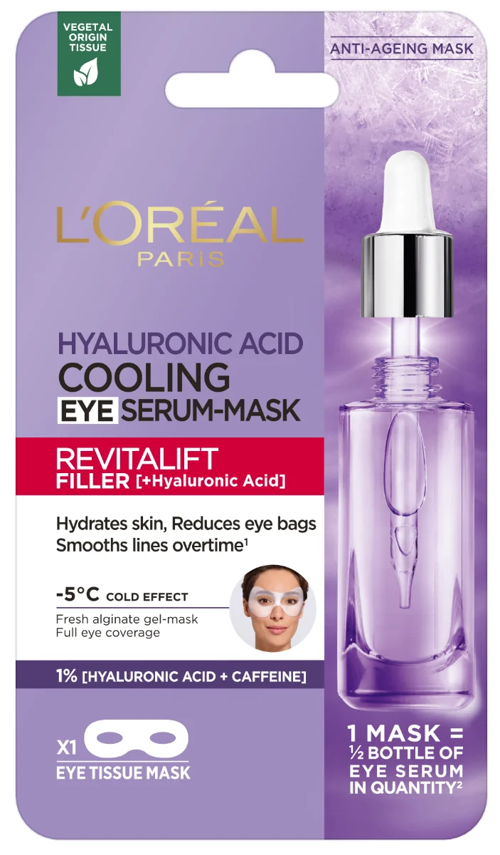 L'Oréal Paris Revitalift Filler chłodząca maska z serum pod oczy, 11 g