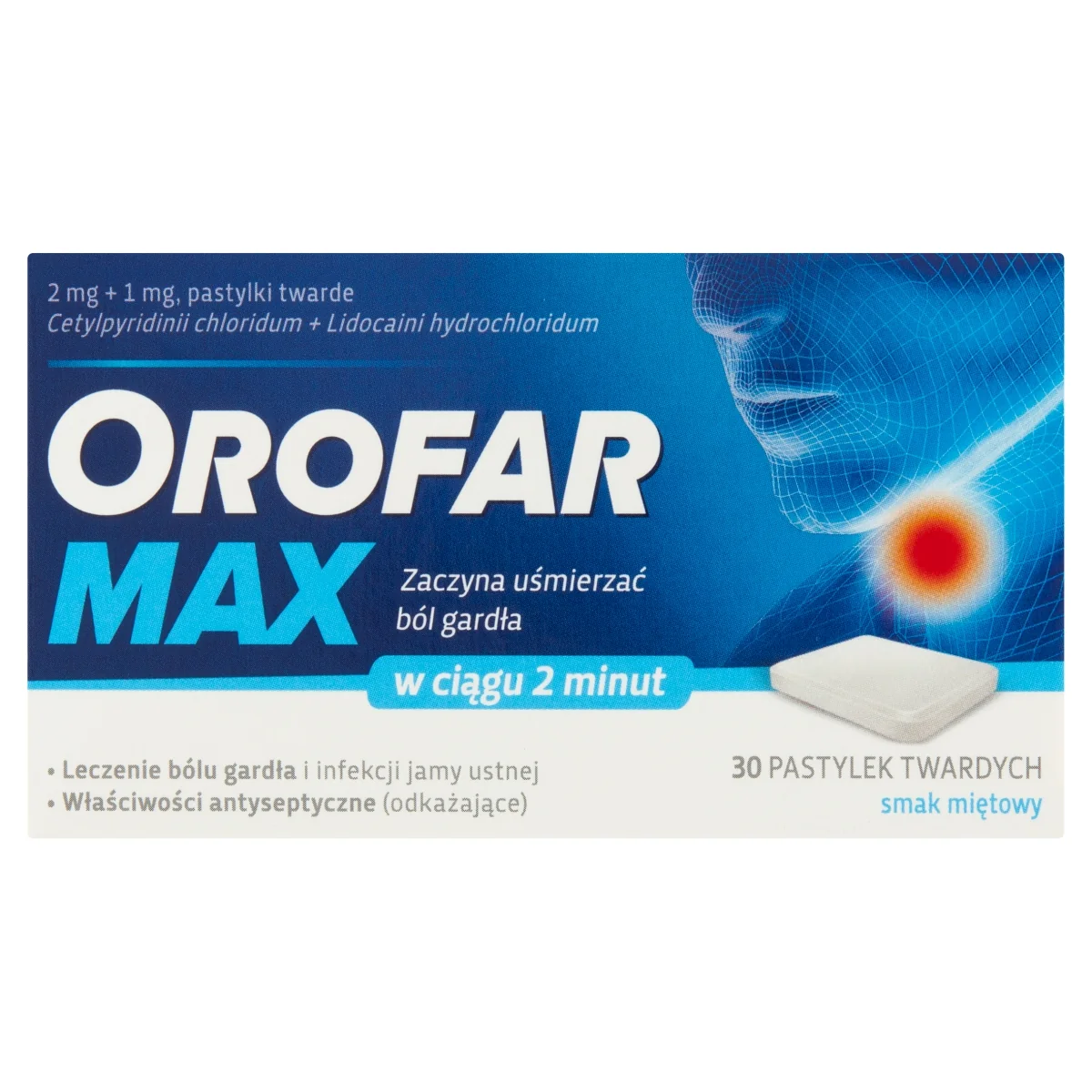 Orofar Max 2 mg + 1 mg 30 pastylek twardych