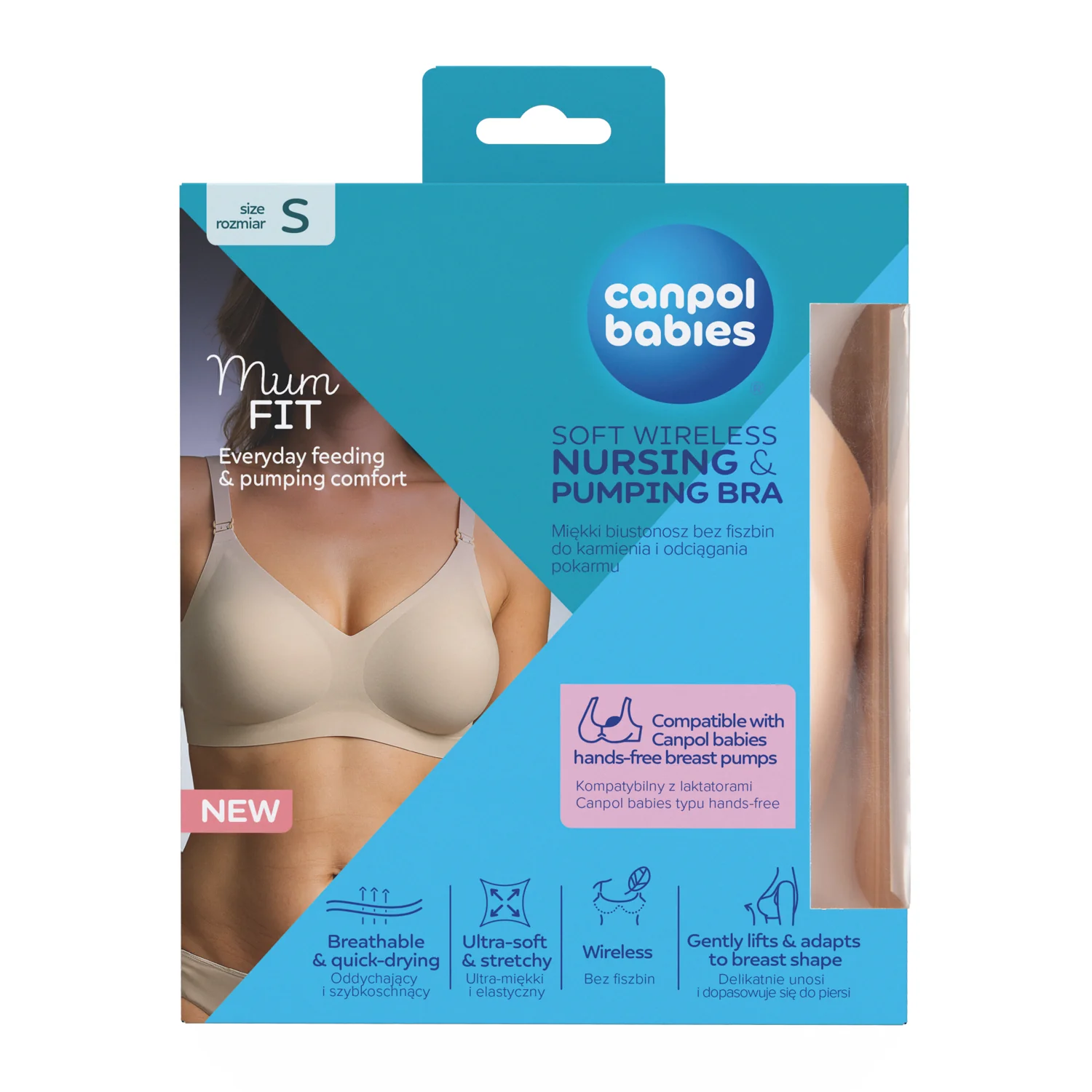 Canpol Babies Mum Fit biustonosz do karmienia i odciągania S, 1 sztuka