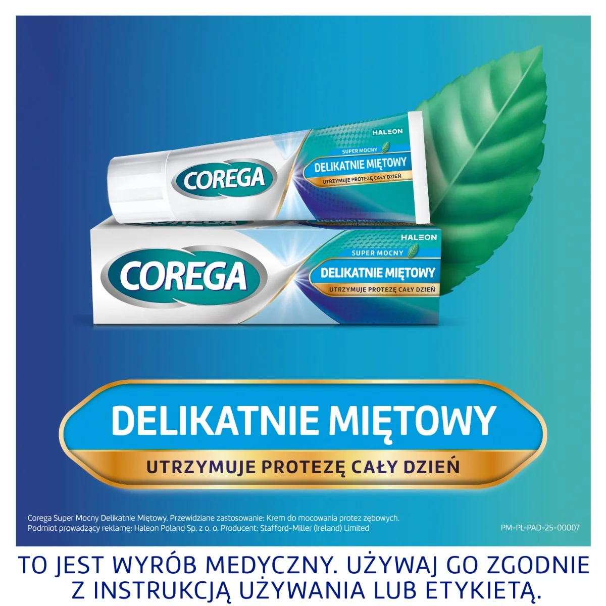 Corega Super Mocny krem mocujący do protez zębowych, smak delikatnie miętowy, 40 g