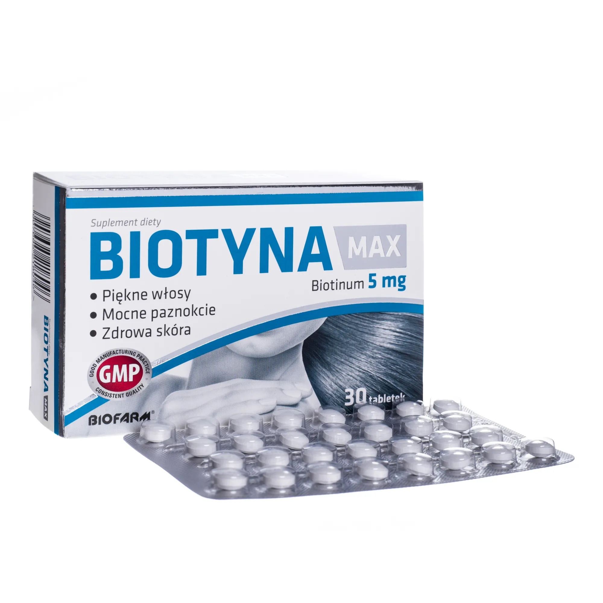 Biotyna Max, suplement diety, 30 tabletek