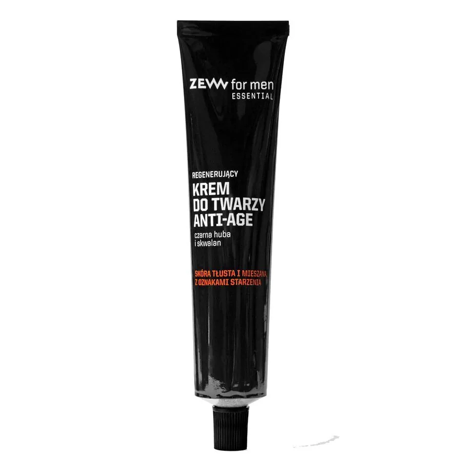 ZEW For Men Anti-age regenerujący krem do twarzy z czarną hubą i skwalanem, 50 ml