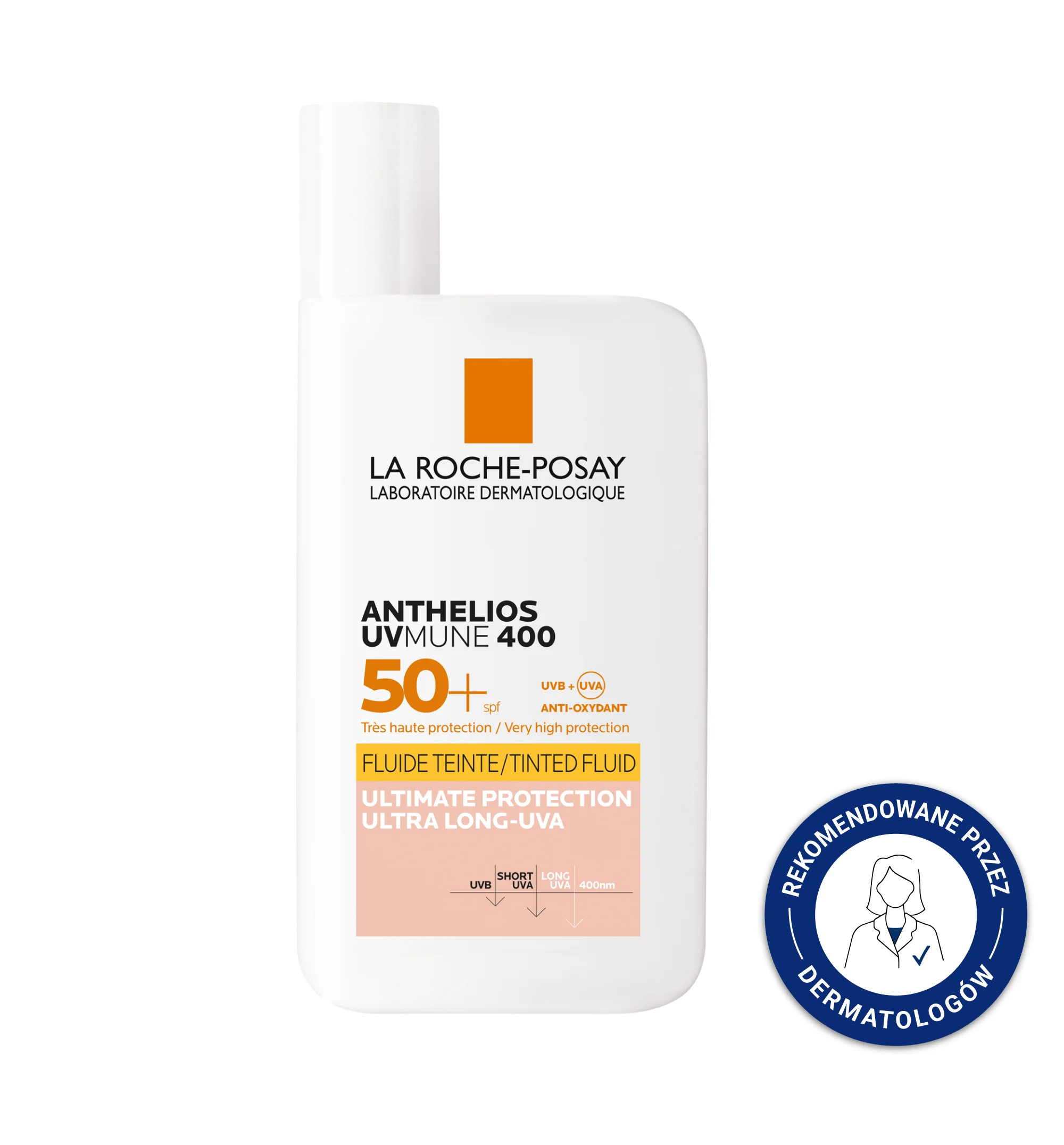 La Roche-Posay Anthelios, UVMUNE 400 Fluid Barwiący SPF 50+, 50 ml