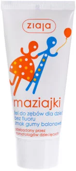 Ziaja Maziajki żel do zębów dla dzieci bez fluoru o smak gumy balonowej Ziaja Maziajki żel do zębów dla dzieci bez fluoru o smak gumy balonowej