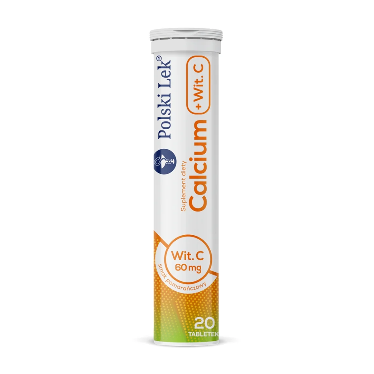 Calcium + Witamina C 20 tabletek musujących o smaku pomarańczowym