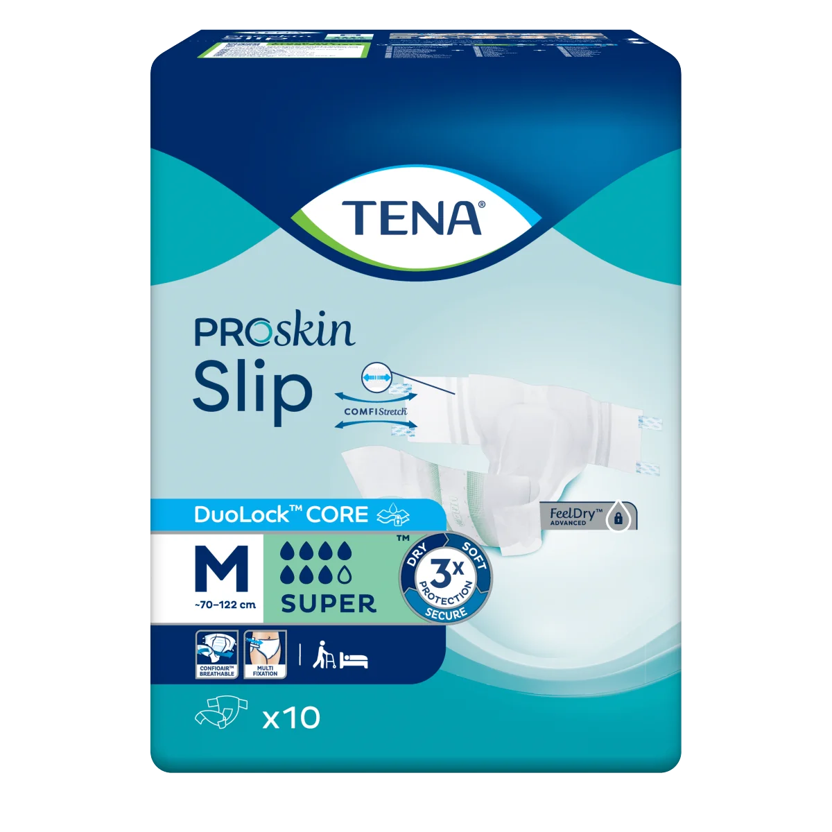 TENA ProSkin Slip Super pieluchomajtki M, 10 sztuk