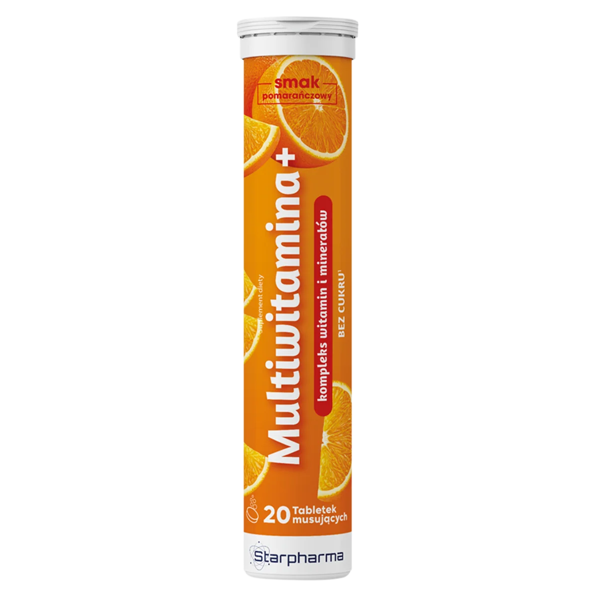 Starpharma Multiwitamina+ smak pomarańczowy, 20 tabletek musujących