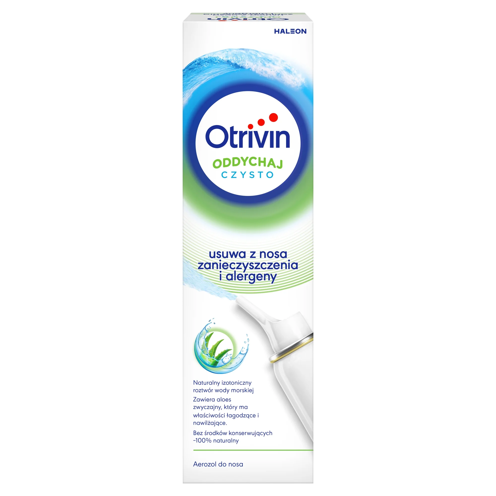 Otrivin Oddychaj Czysto dla dorosłych Aerozol 100% naturalny z ekstraktem z aloesu, 100 ml