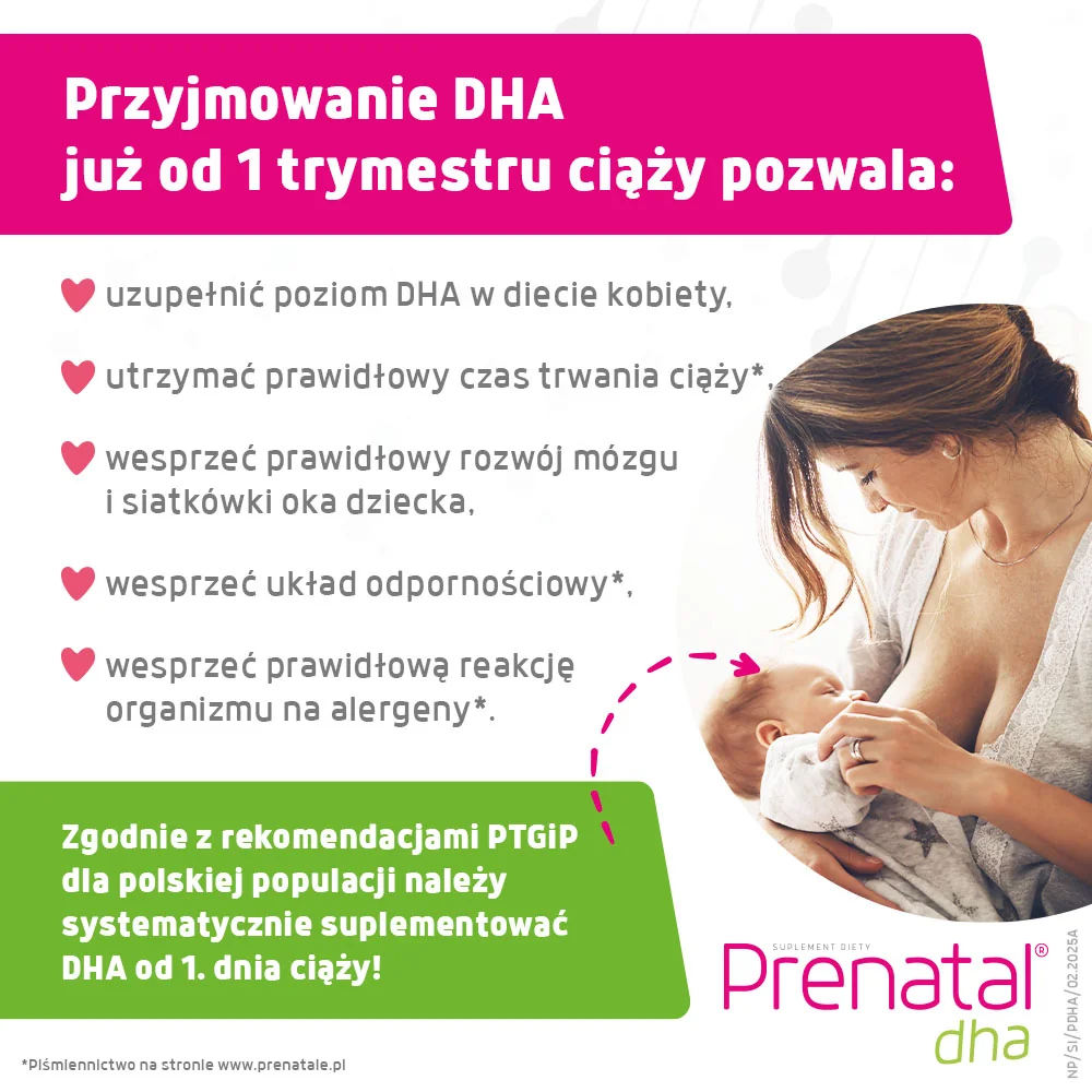 Prenatal DHA suplement diety, 30 kapsułek