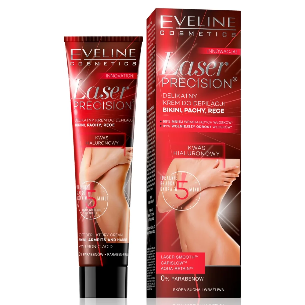 Eveline Cosmetics Laser Precision delikatny krem do depilacji bikini pachy ręce, 125 ml