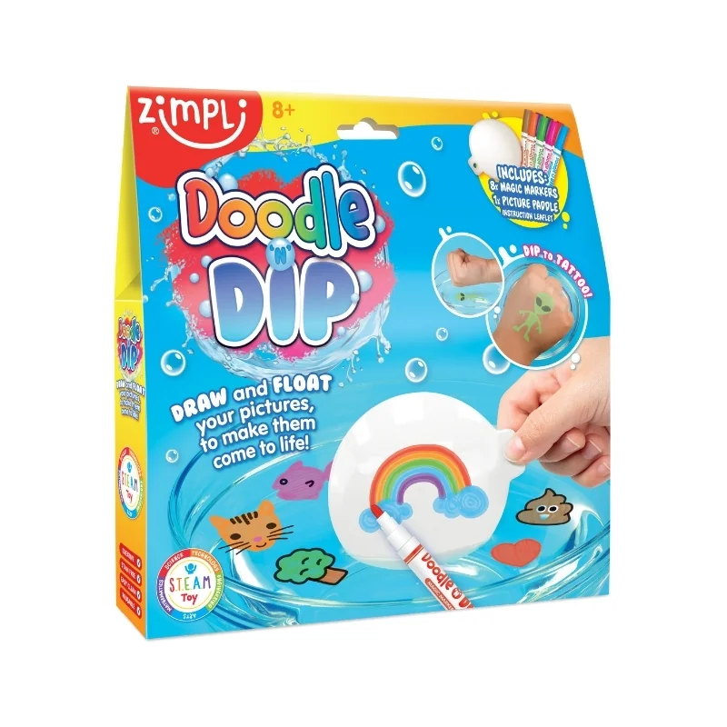 Zimpli Kids Doodle Dip zestaw tatuaży do wody z flamastrami