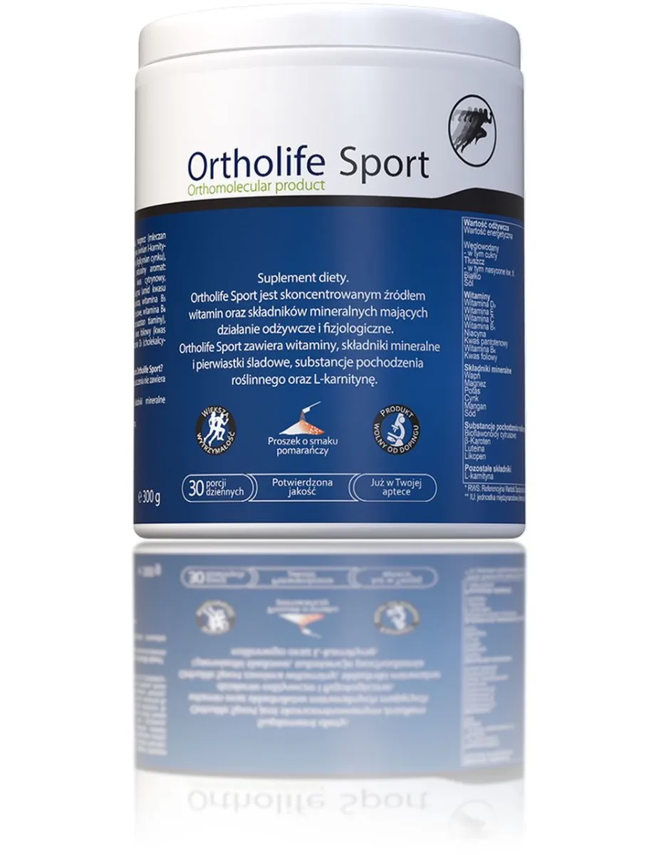 Ortholife Sport, suplement diety, pomarańcza, 300 g. Data ważności 2022-12-31