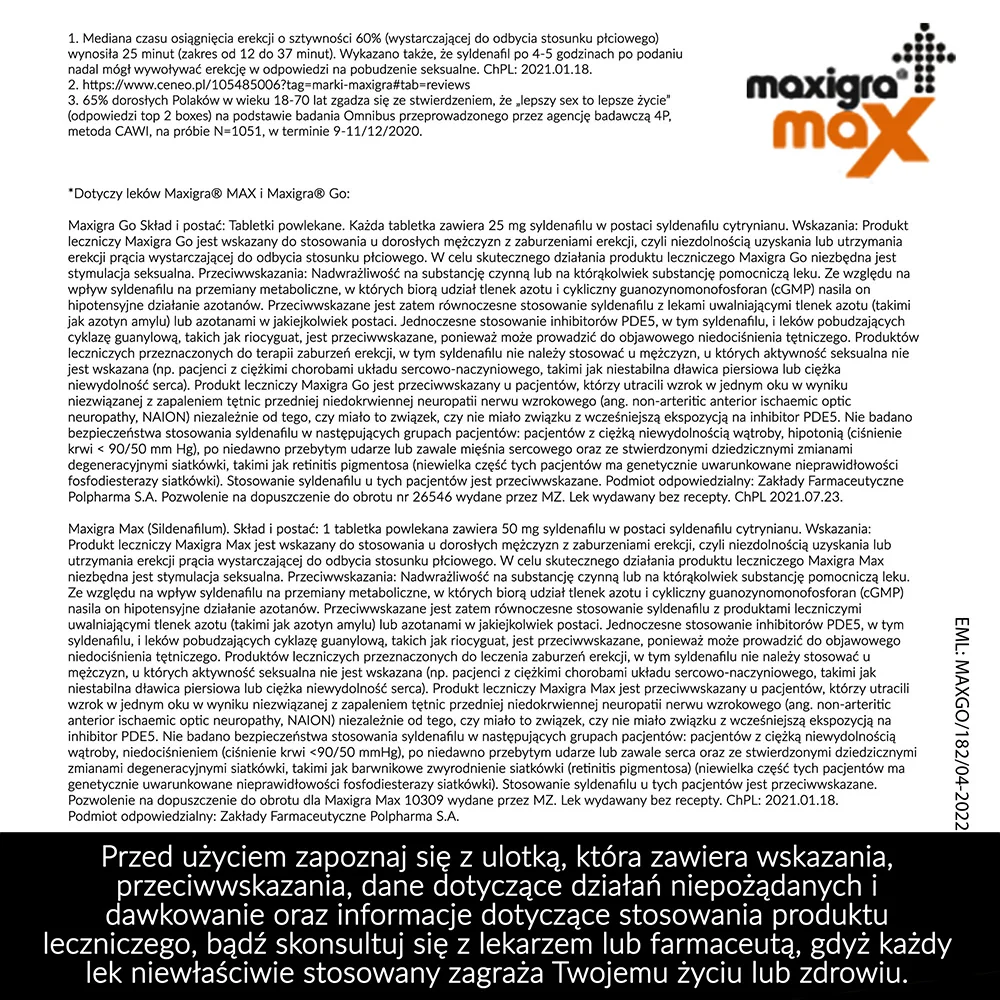 Maxigra Max 50 mg 2 tabletki powlekane