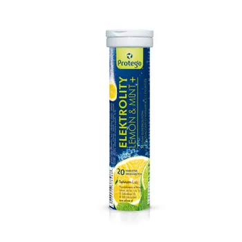 Protego Elektrolity Lemon Mint+, suplement diety, 20 tabletek musujących 