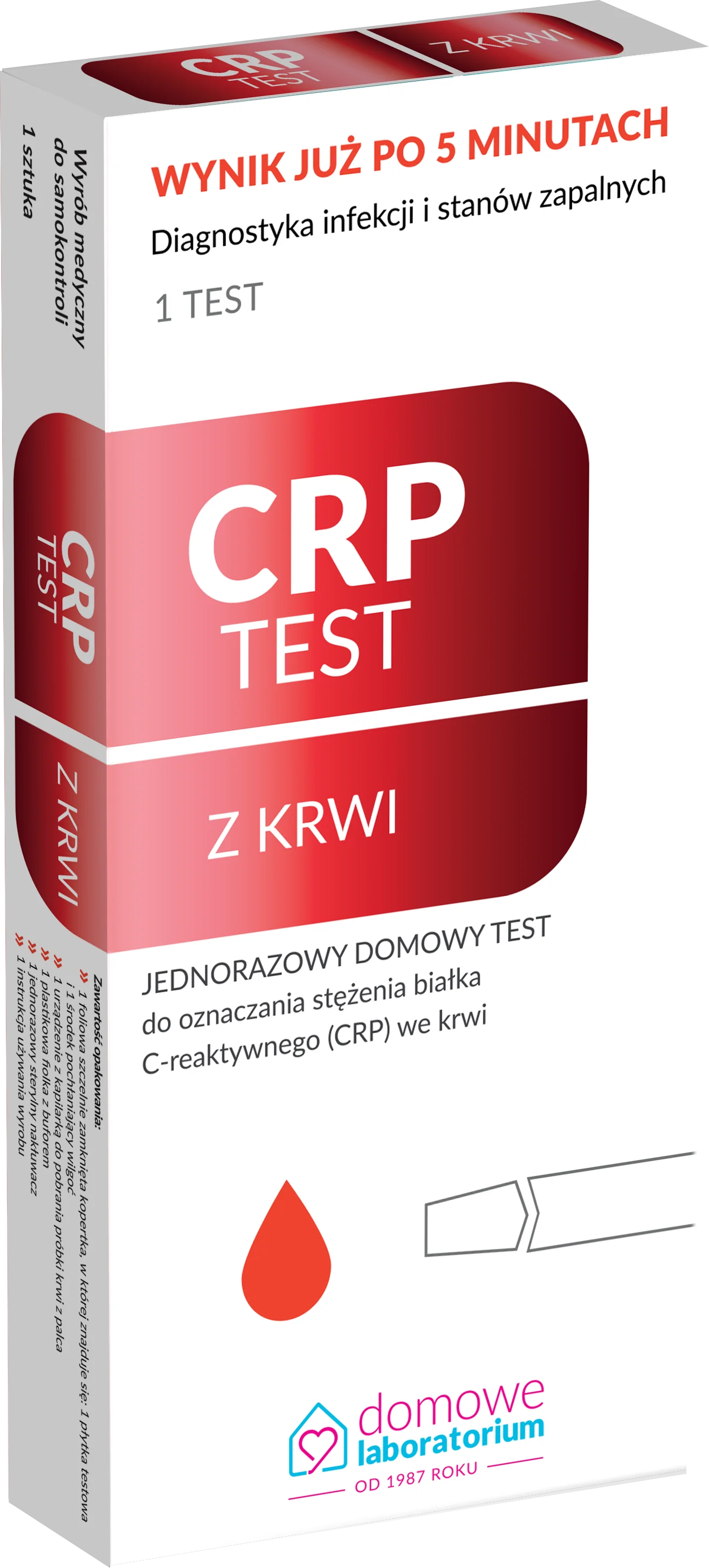 CRP test z krwi jednorazowy domowy test, 1 sztuka
