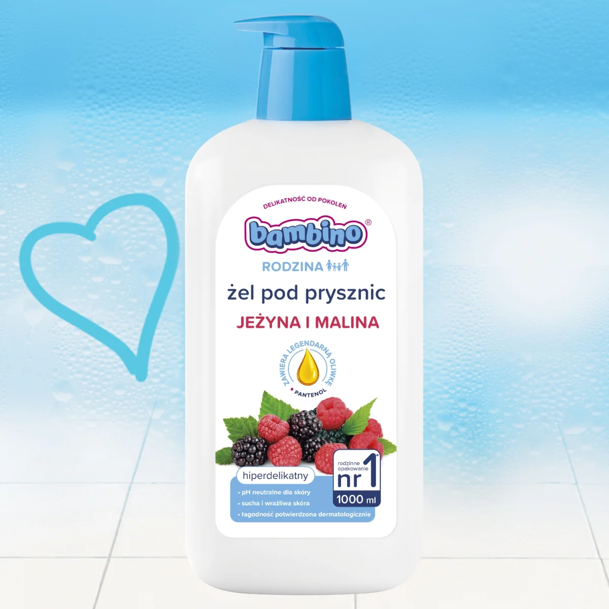 Bambino Rodzina żel pod prysznic Jeżyna i Malina, 1000 ml