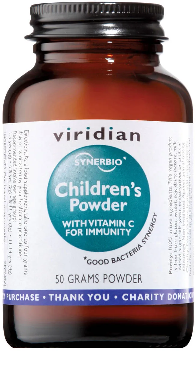 Viridian Synbiotyk Dla Dzieci z Witaminą C, suplement diety, proszek, 50 g