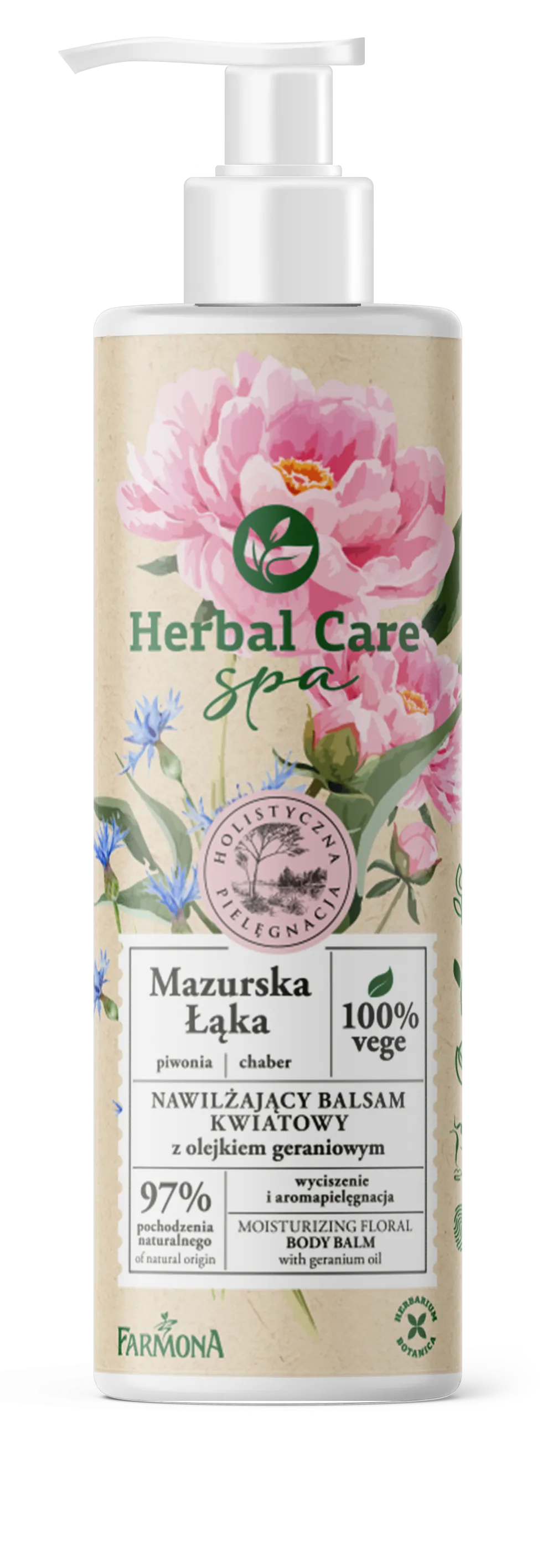 Herbal Care SPA Mazurska Łąka nawilżający balsam kwiatowy z olejkiem geraniowym, 400 ml