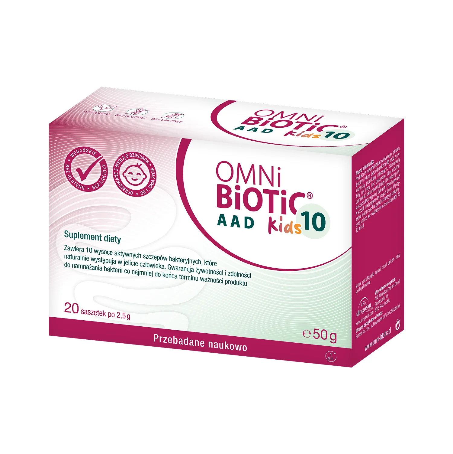 OMNi-BiOTiC® 10 AAD Kids suplement diety, proszek w saszetkach, 20 szt. x 2,5 g