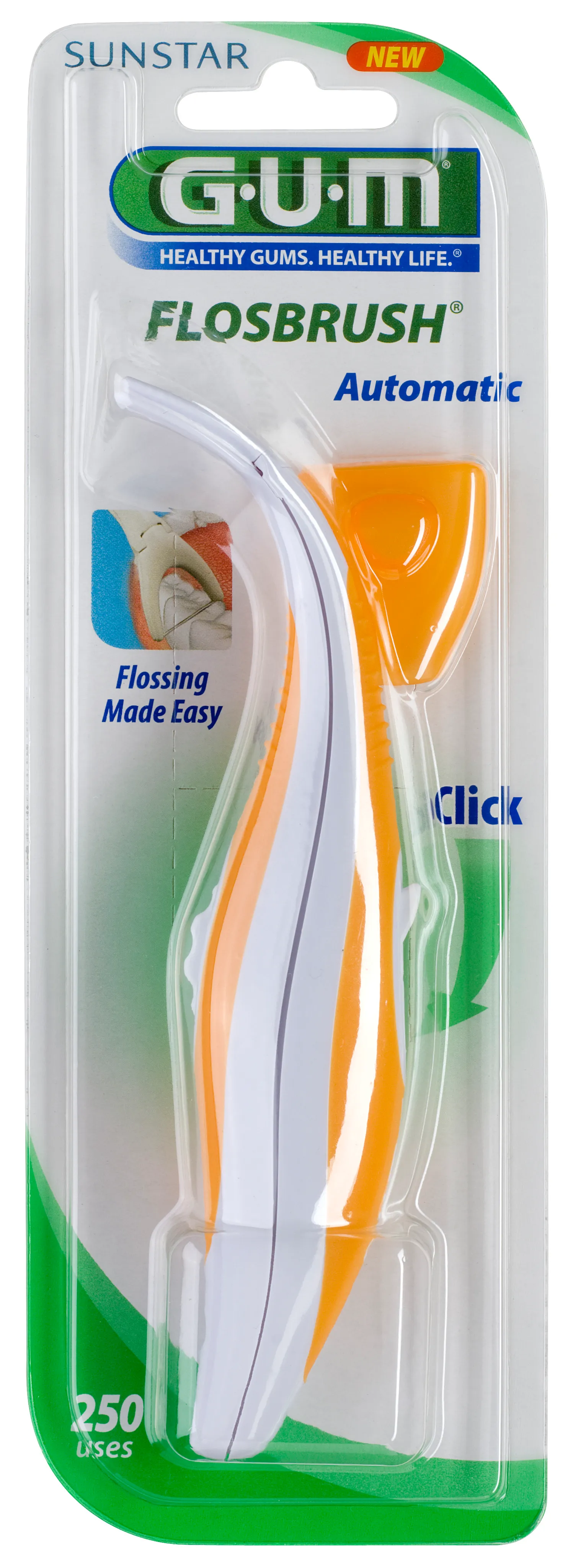 Sunstar Gum Automatic Flossbrush, uchwyt do nici dentystycznych z nicią, 1 sztuka