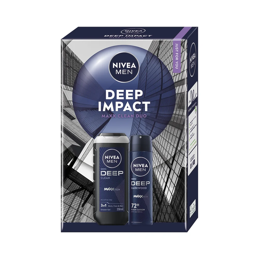 Nivea Men Deep Impact żel pod prysznic, 250 ml + antyperspirant, 150 ml