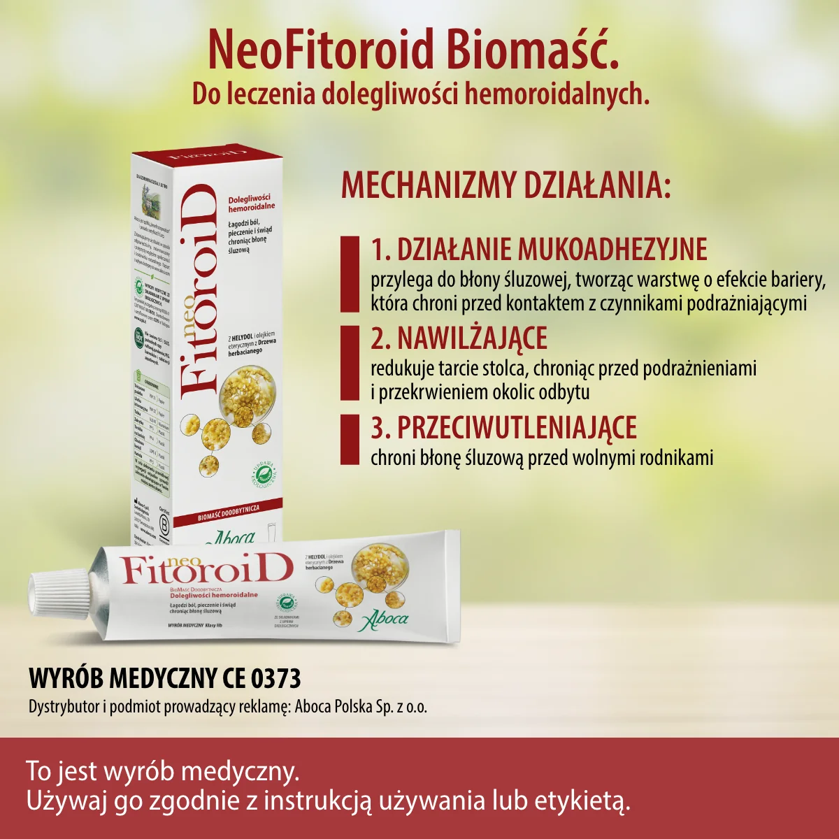 Aboca NeoFitoroid, maść doodbytnicza, 40 ml biomaść doodbytnicza z aplikatorem, 40 ml