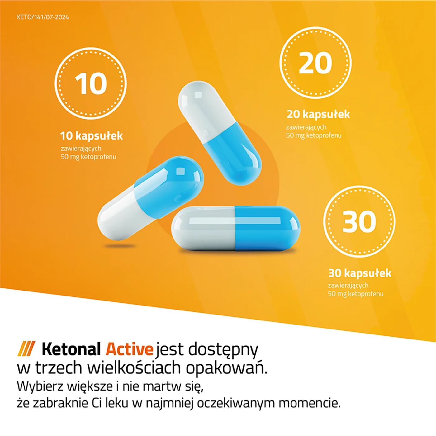 Ketonal Active 50 mg 30 kapsułek