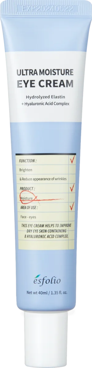Esfolio nawilżający krem pod oczy z kwasem hialuronowym, 40 ml