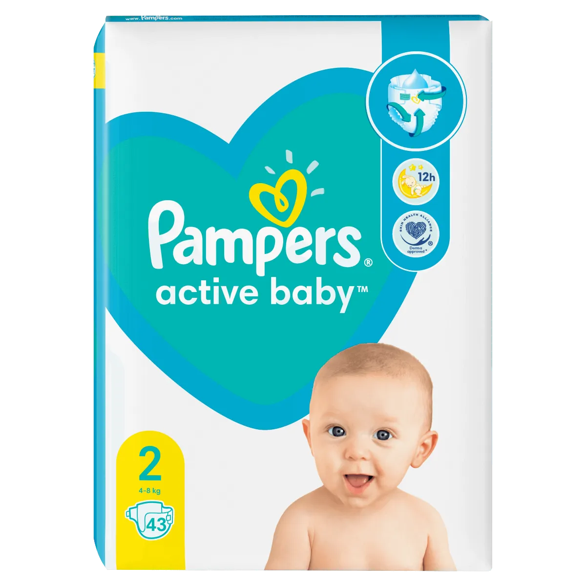 Pampers, pieluchy, rozmiar 2, 4-8 kg, 43 sztuki