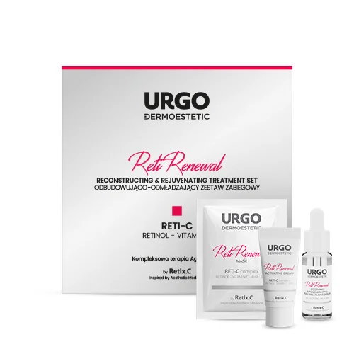 URGO Dermoestetic Reti-Renewal odbudowująco-odmładzający zestaw zabiegowy, 2 x 5 ml + 4 x 3 ml + 10 ml