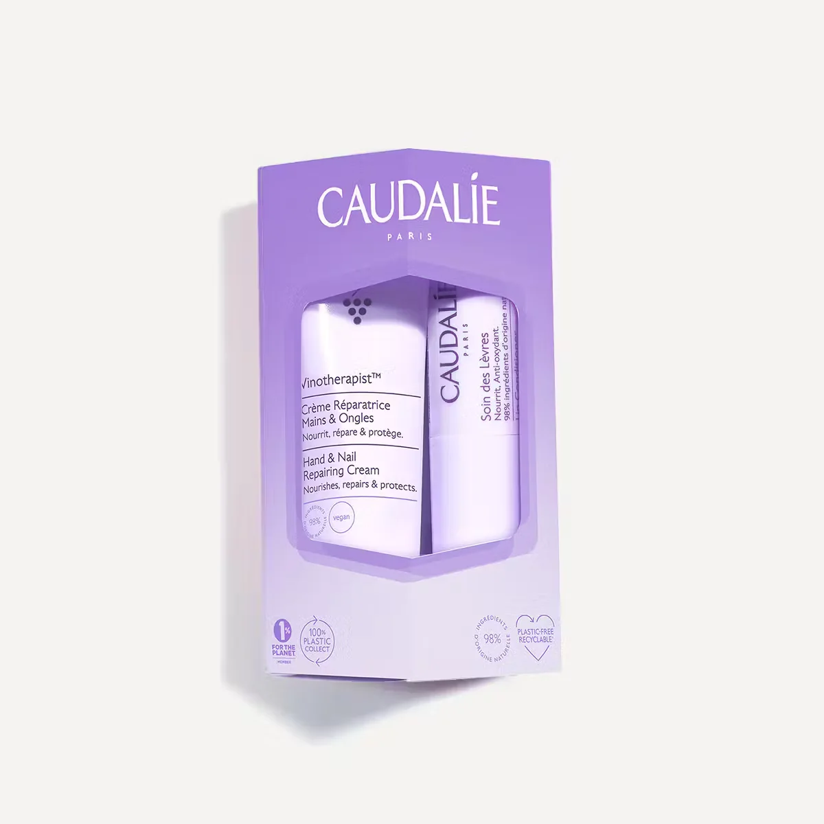 Caudalie Vinotherapist krem naprawczy do rąk i paznokci, 30 ml + pomadka do ust, 4,5 g