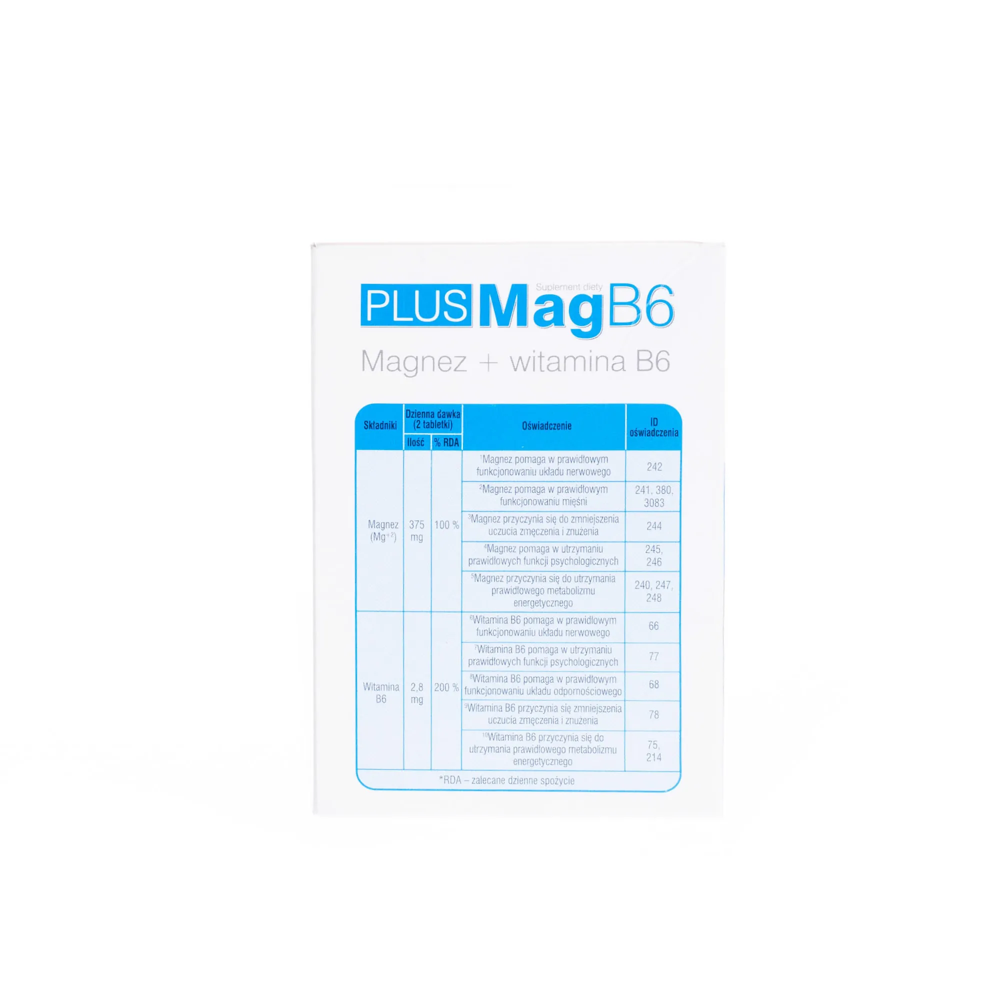 PlusMagB6, Magnez+witamina B6, 60 tabletek 