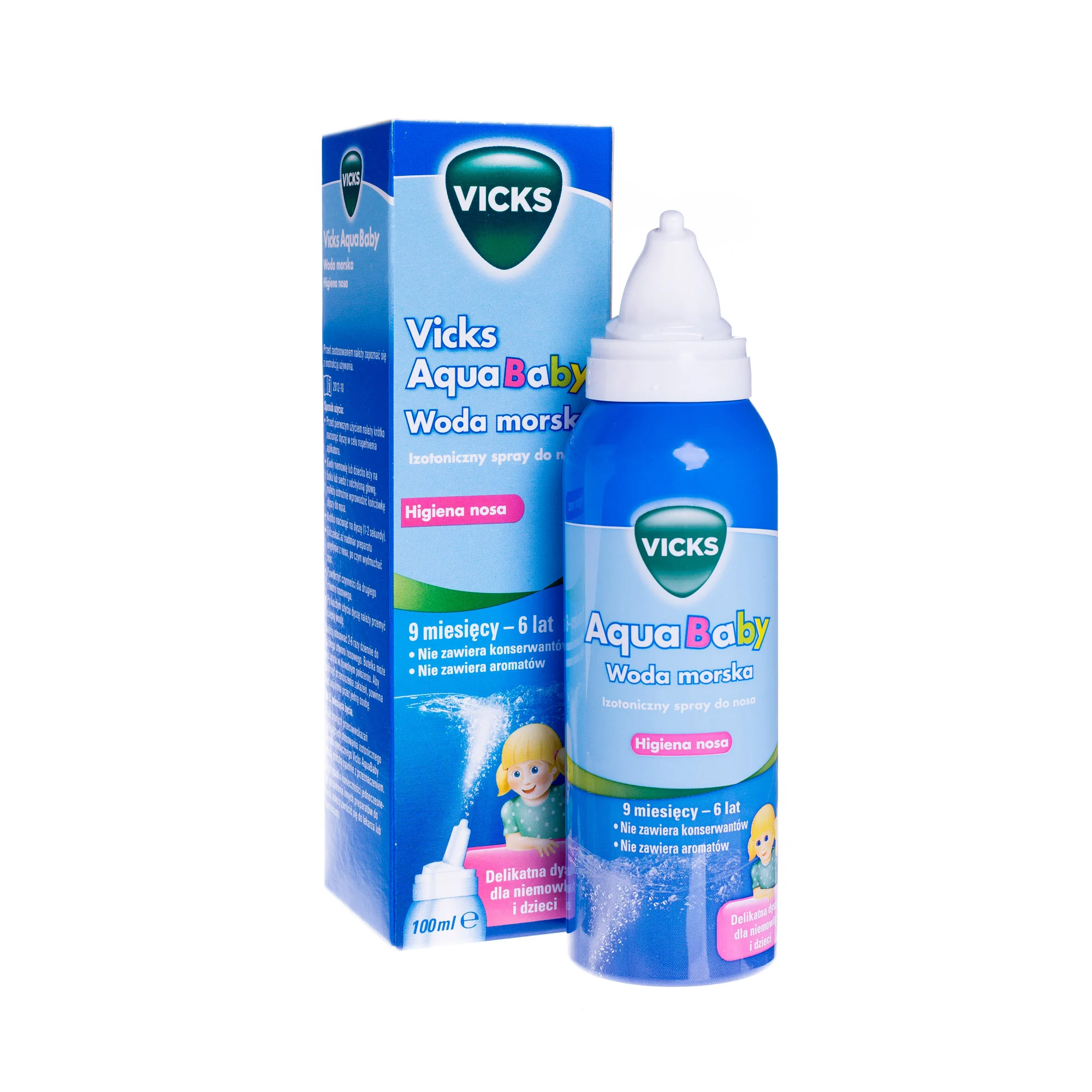 Vicks AquaBaby, woda morska, izotoniczny spray do nosa, 100 ml 