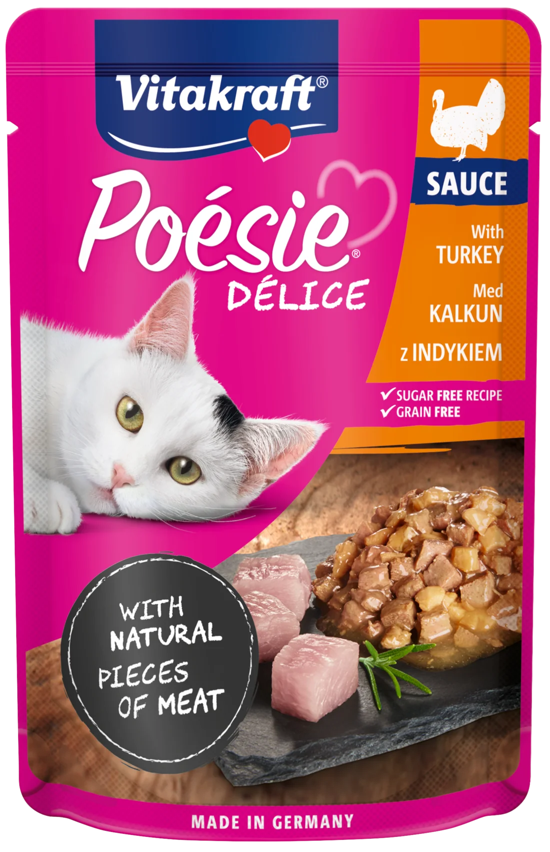 Vitakraft Poésie Délice saszetka z indykiem dla kota, 85 g