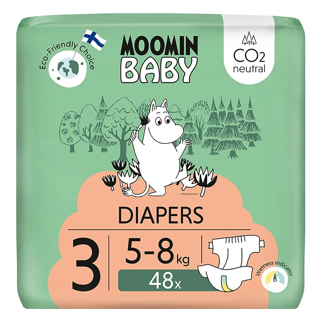 Moomin Baby pieluszki 3 Midi 5-8 kg ,48 szt.