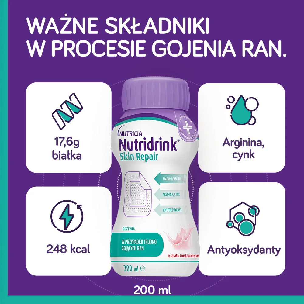 Nutridrink Skin Repair płyn o smaku czekoladowym, 4 x 200 ml