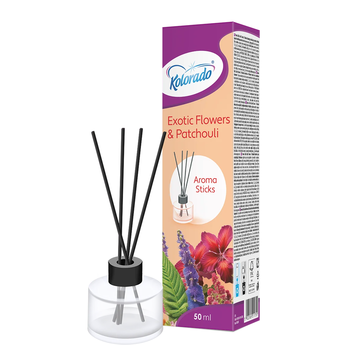 Kolorado Aroma Sticks patyczki zapachowe Egzotyczne Kwiaty i Paczula, 50 ml