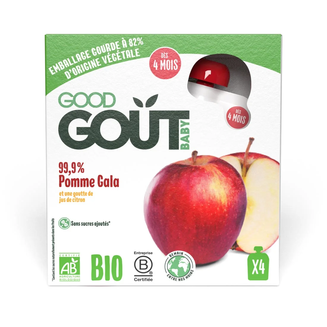 Good Gout BIO jabłko, 4 x 85 g
