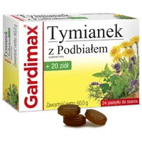 Gardimax Tymianek z Podbiałem + 20 ziół, suplement diety, 24 pastylki do ssania