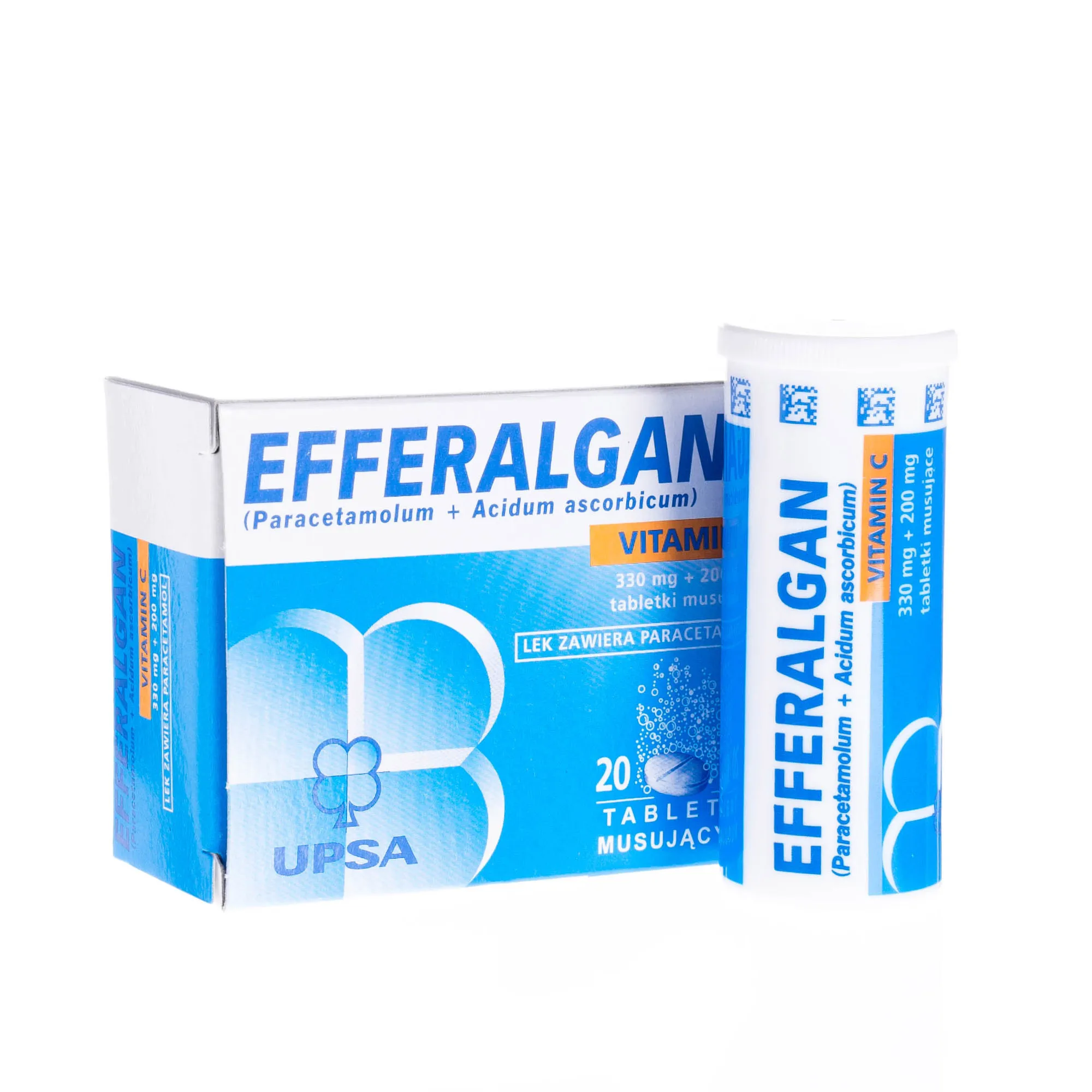 Efferalgan Vitamin C - lek o działaniu przeciwbólowym i przeciwgorączkowym, 20 tabletek musujących 