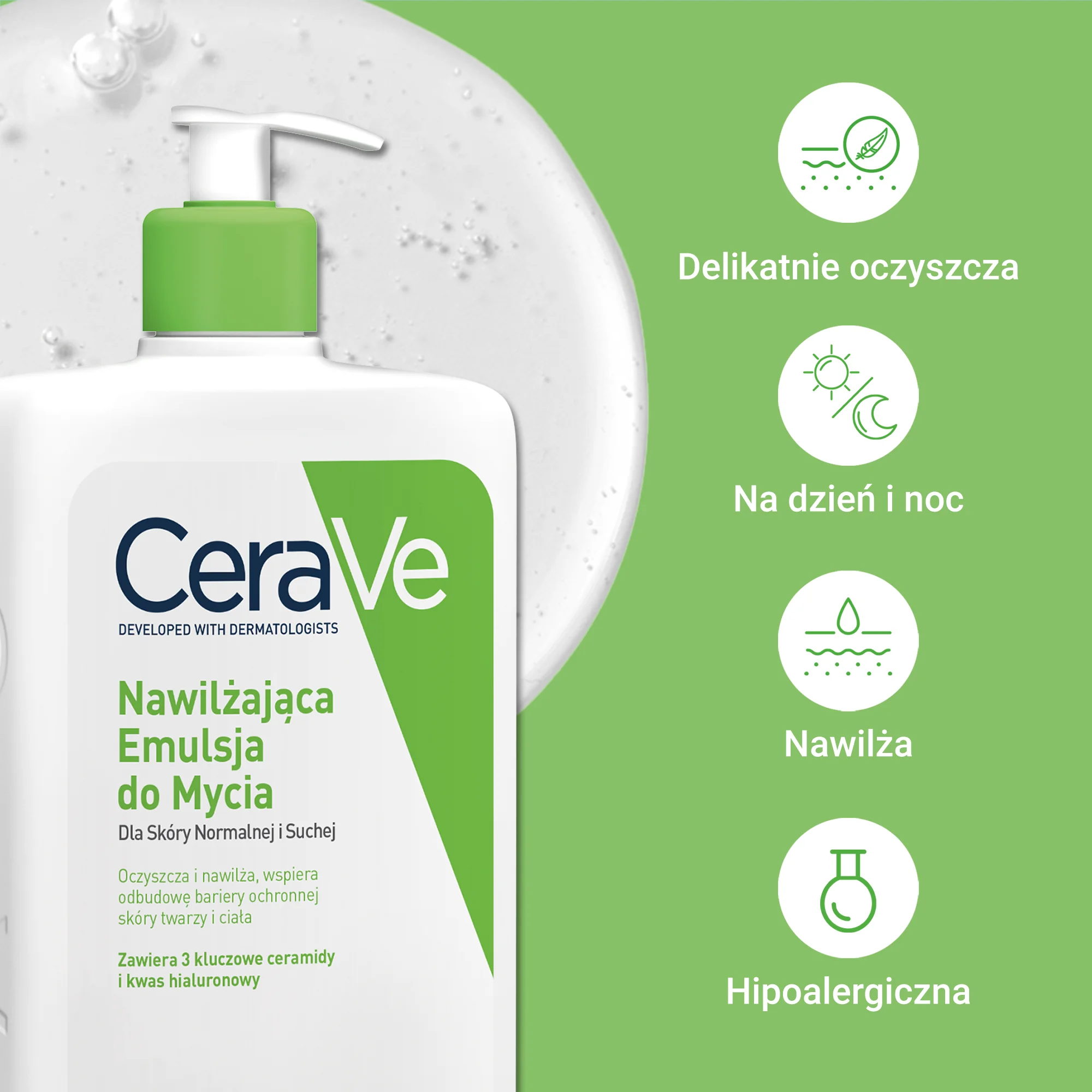 CeraVe nawilżająca emulsja do mycia z ceramidami, 236 ml