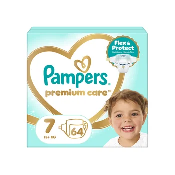Pampers Premium Care 7 pieluchy, rozmiar 7, 15+ kg, 64 sztuki