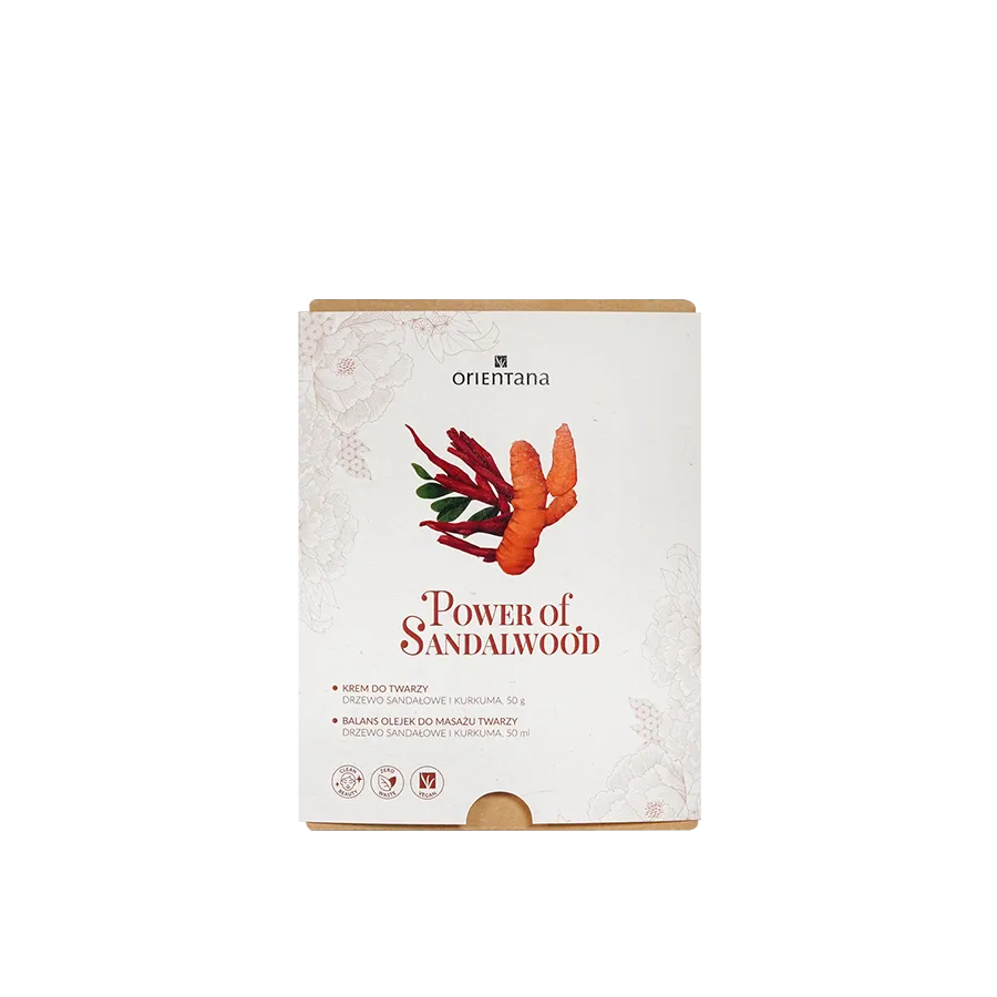 Orientana Power Of Sandalwood krem do twarzy drzewo sandałowe, 50 ml + olejek do twarzy, 50 ml