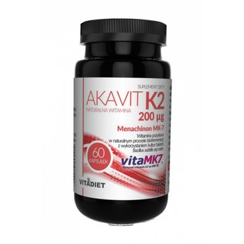 Akavit Naturalna witamina K2, suplement diety, 60 kapsułek 