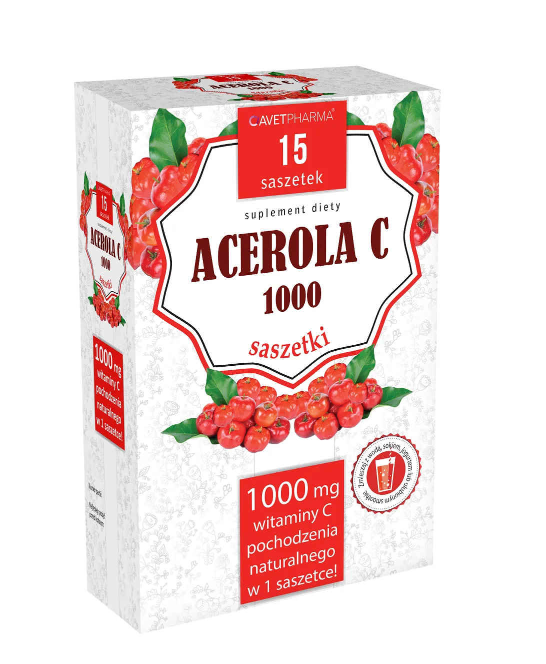 Acerola C 1000, suplement diety, 15 saszetek