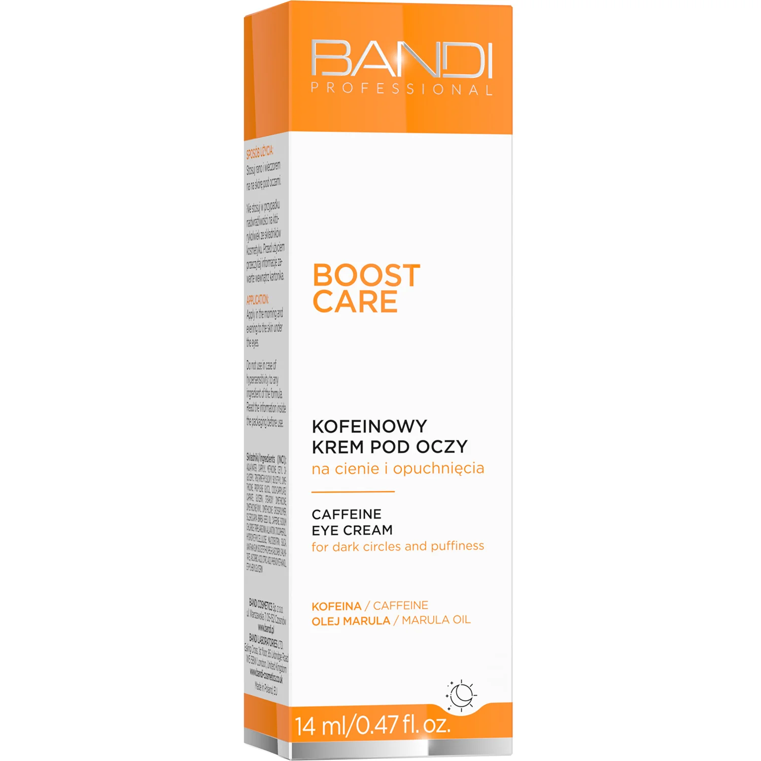 BANDI Boost care. kofeinowy krem pod oczy na cienie i opuchnięcia, 14 ml