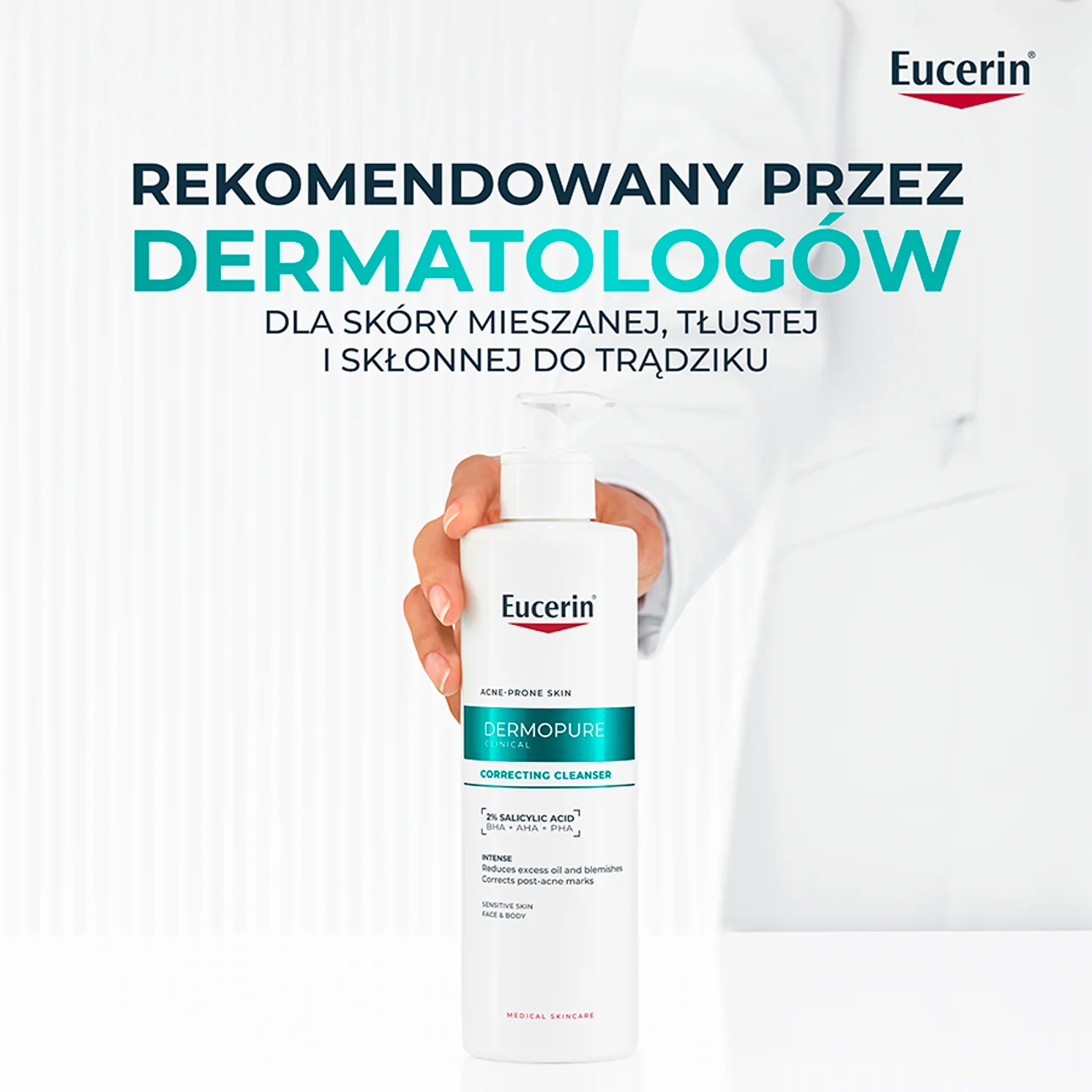 Eucerin DermoPure Clinical żel redukujący niedoskonałości do twarzy i ciała, 400 ml